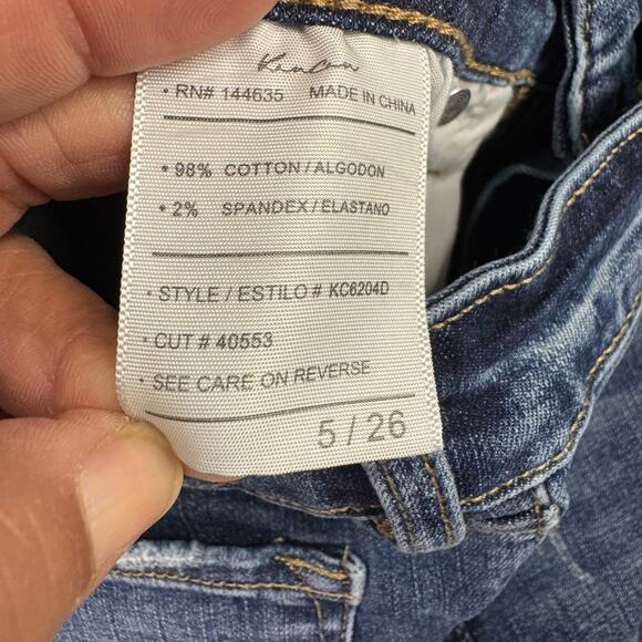 KanCan Distressed‎ Skinny Jeans Junior Women Blue Fringed Whisker 5/ 26 - Picture 4 of 10